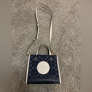 Coach Blue and White signature mini tote